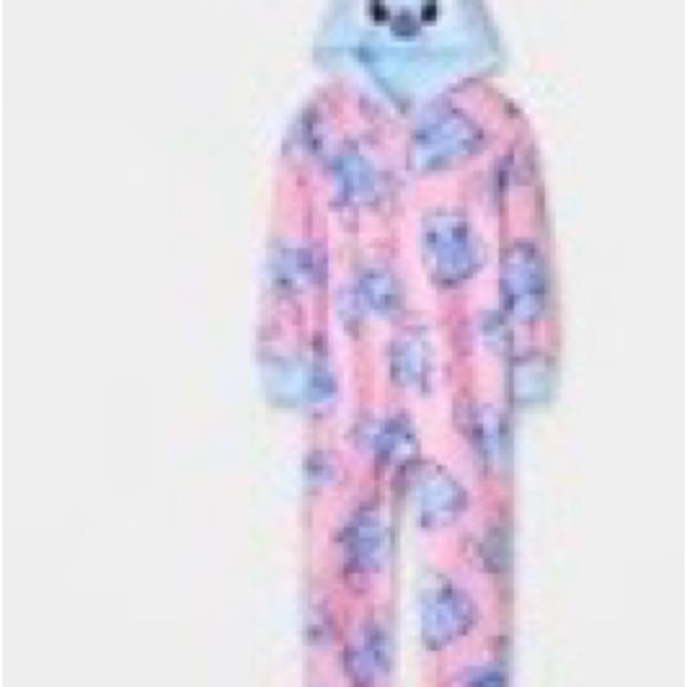 Pink and Blue Plush Onesie Pajamas